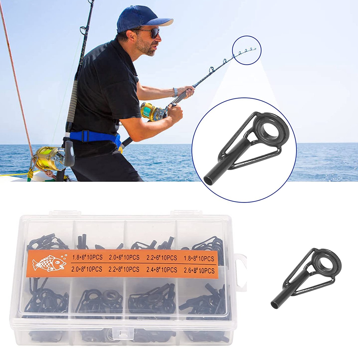 طقم إصلاح طرف صنارة الصيد A69P - مراجعة Fishing Rod Guide Replacement وسعره