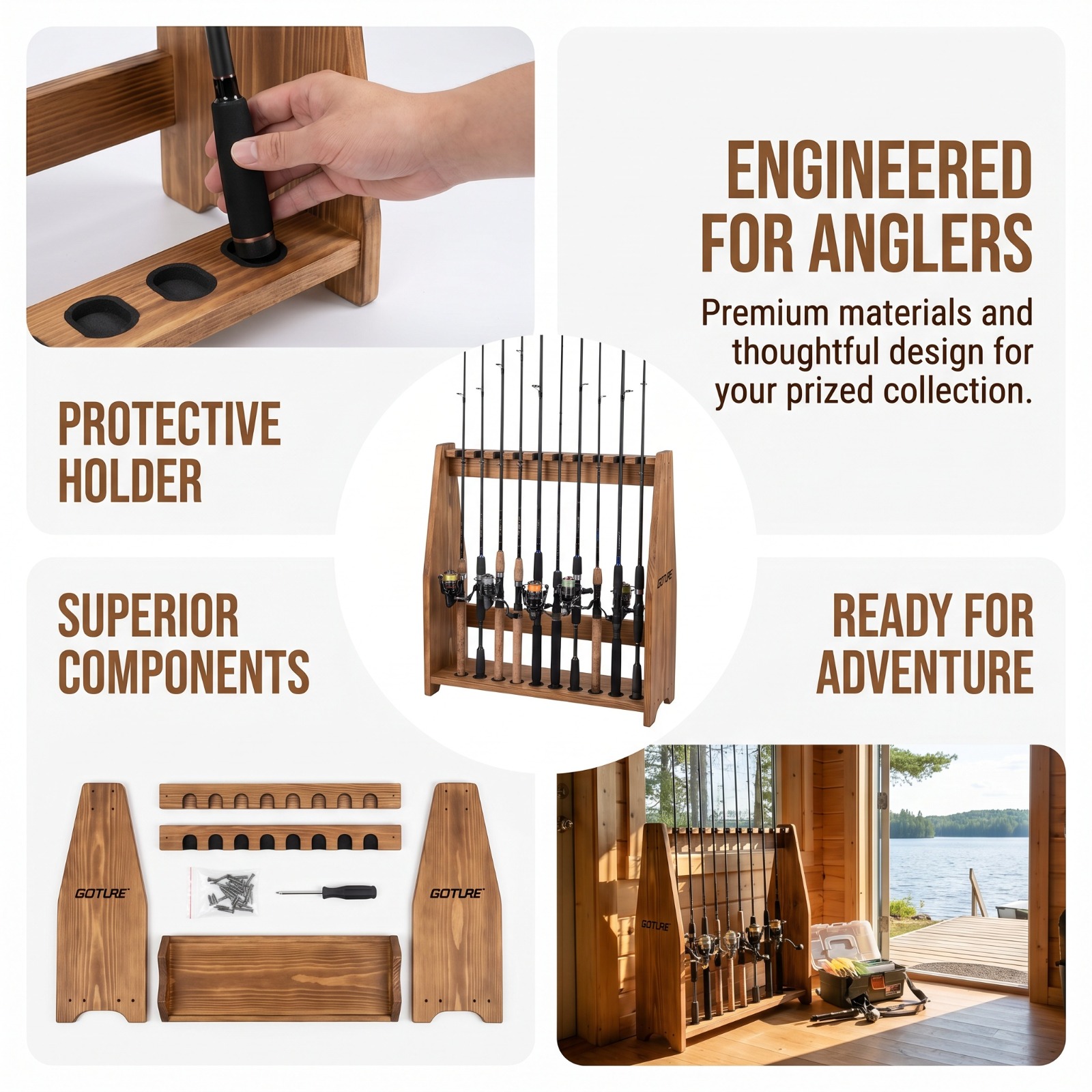 حامل أرضي لتخزين وعرض قصبات ال - مراجعة Fishing Rod Rack وسعره
