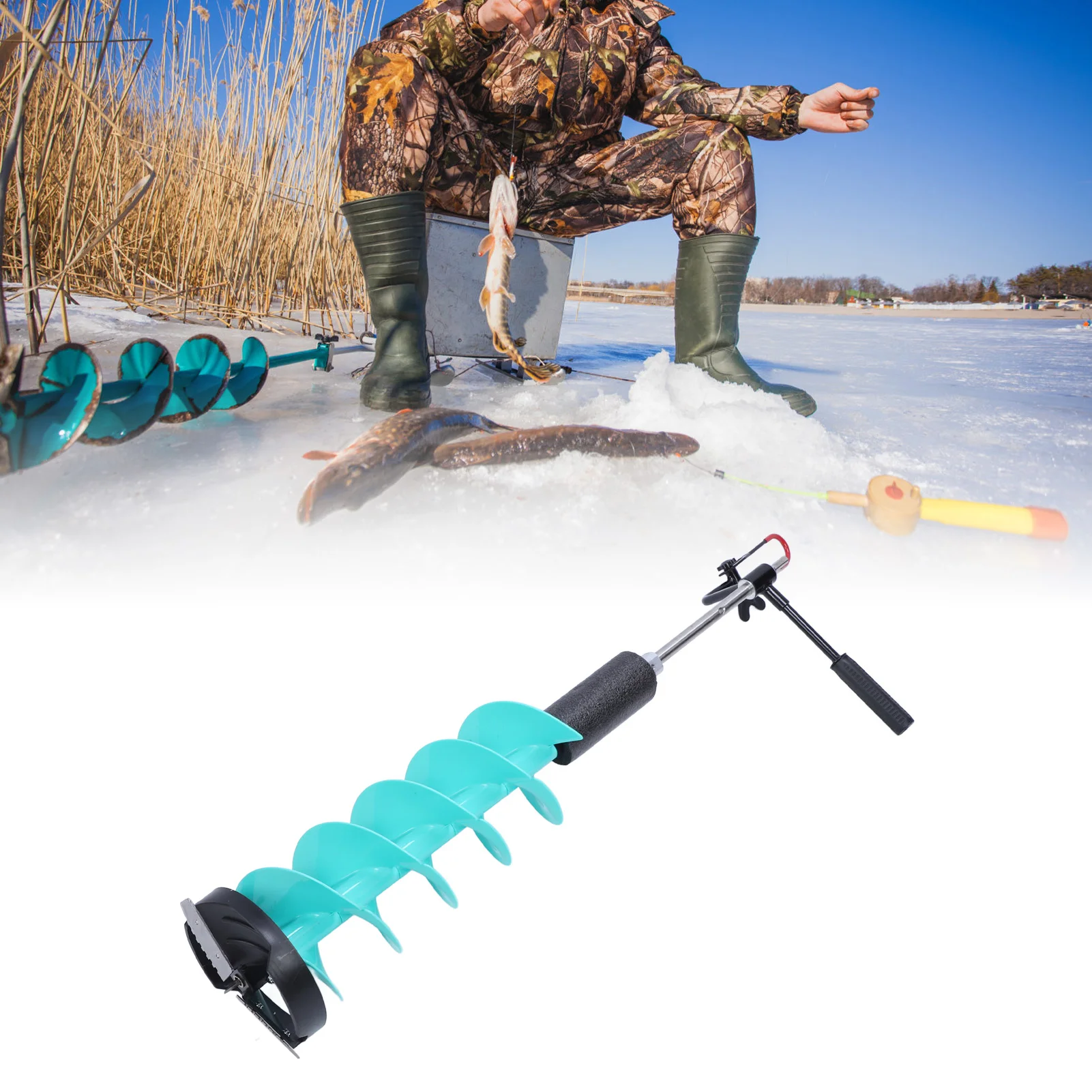 مجموعة مثقاب الثلج الكهربائي،  - مراجعة Fishing Rod Ice وسعره