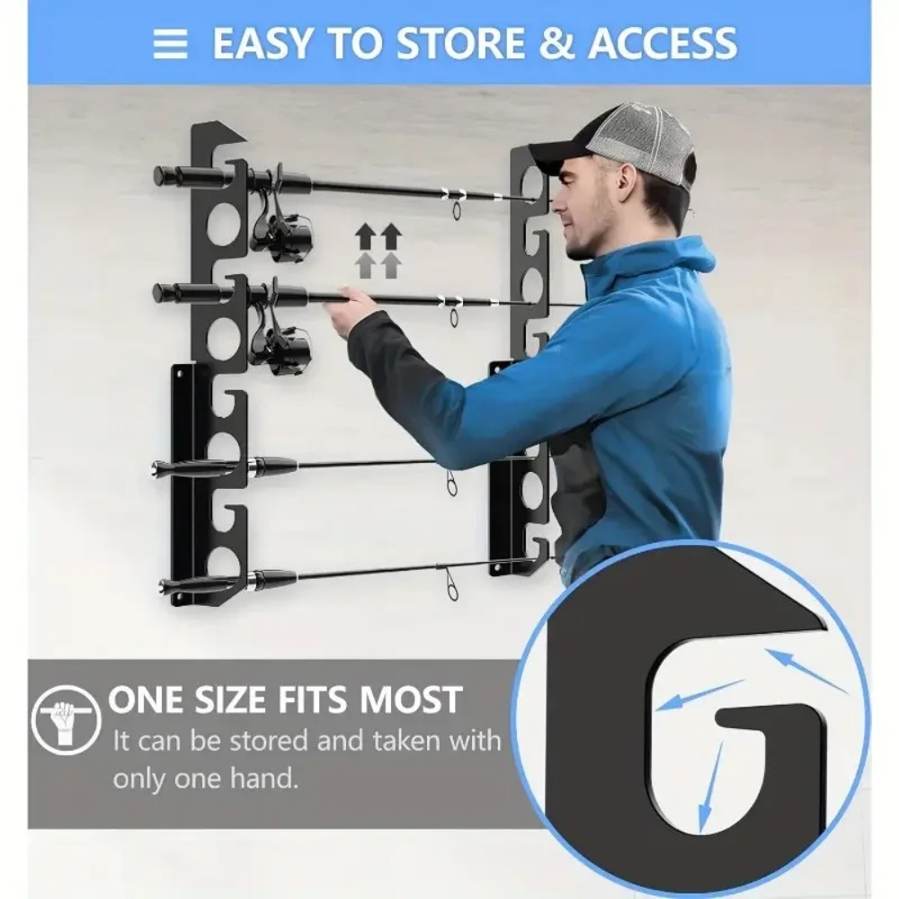 حامل جداري لقضيب الصيد، يمكن ت - مراجعة Fishing Rod Rack وسعره