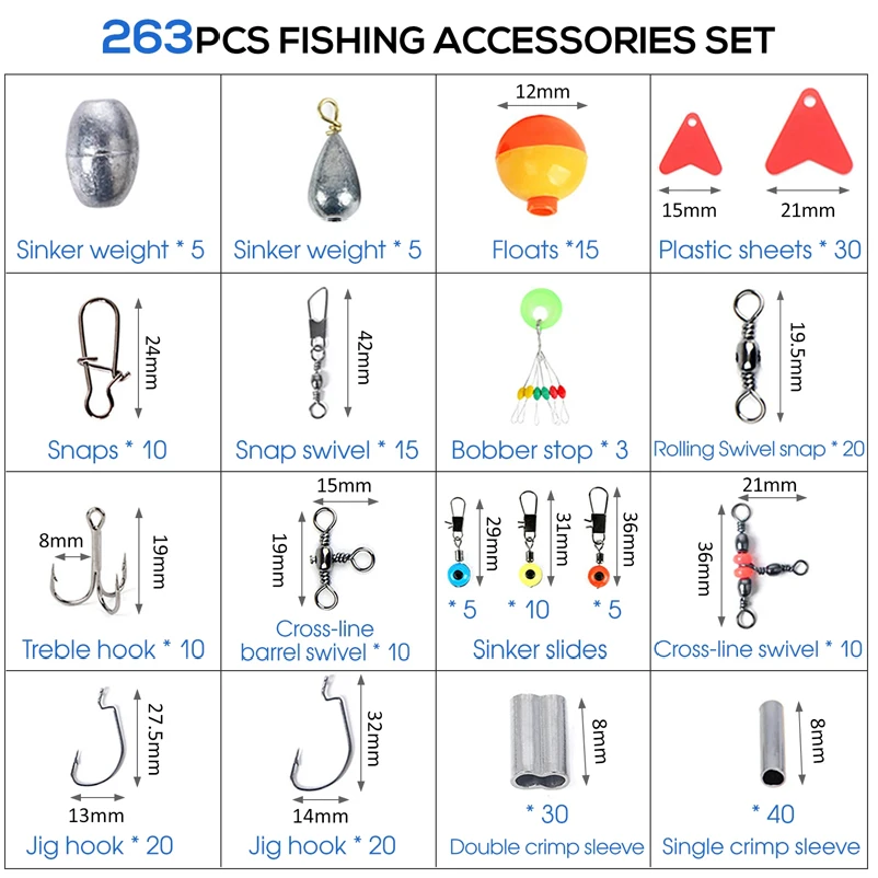 263 قطعة مجموعة ملحقات الصيد ف - مراجعة Fishing Rod Building Kit وسعره